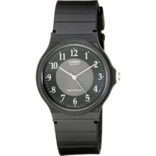 Casio Relógio masculino MQ24-1B3 com pulseira de borracha preta Preto NO SIZE Com elástico preto