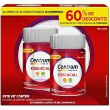 Centrum Essencial Multivitamínico Adulto Suplemento Vitamínico com Vitamina B Vitamina D e Vitamina C 2 Frascos com 30 Comprimidos