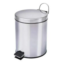 Cesto De Lixo 3l Inox C/ Pedal Abre Tampa Banheiro E Cozinha Cor Cinza