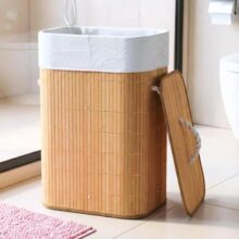 Cesto De Roupas De Bambu 72 Litros