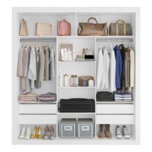 Closet Casal 4 Gavetas 100% Mdf Amoudi Móveis Cor Branco