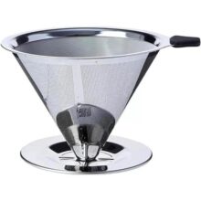 Coador e Filtro de Café Inox Reutilizável – Malha Ultrafina Sem Papel 1–2 Xícaras Lavável