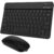 Combo de teclado e mouse Bluetooth ultrafino, portátil, recarregável, teclado sem fio para tablet Android, celular, smartphone, iPhone, iPad mini, Pro Air 10.2 10.9 11 12.9 33.0 cm (preto)