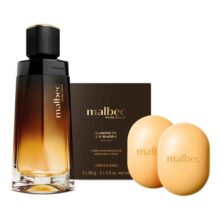 Combo Malbec Pure Gold: Desodorante Colônia 100ml + Sabonete Em Barra 2x80g