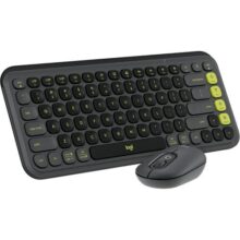 Combo Teclado e Mouse sem fio Logitech POP Icon com Teclas e Botões Personalizáveis, Clique Silencioso, Easy-Switch para até 3 dispositivos e Conexão Bluetooth – Grafite
