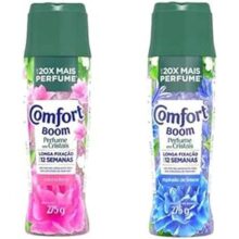 Comfort Boom Amaciante em Cristais, Kit com 2 Unidades, Perfume Longa Fixação 12 Semanas, Explosão Floral e Explosão de Frescor, 275g Cada