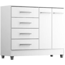 Comoda Gisele 4 Gavs 2 Portas Branco