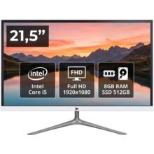 Computador All In One 21,5″ Full HD Intel Core i5 2520m 8GB RAM SSD 512GB Wi-Fi Bluetooth PC Desktop para Trabalho Home Office Estudos
