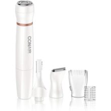 CONAIR Depilador Feminino Aparador Facial e Corporal All-In-One – 5 Acessórios, Sem Fio, Pilha