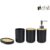 Conjunto 4 acessórios de banheiro porta escova e sabonete – Kit Completo (Preto)