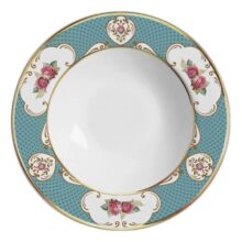 Conjunto 6 Pratos Fundo Singapura Turquesa 25cm Alleanza Multicor Florido