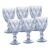 Conjunto 6 Taças De Água Vinho Suco De Vidro Diamond 325ml Cor Azul