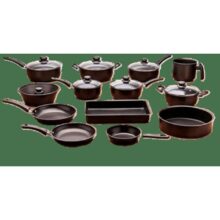 Conjunto de Panelas 13 Peças Antiadrente Tampa de Vidro (preto)