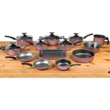 Conjunto de panelas 13 peças antiadrente tampa de vidro (Preto)