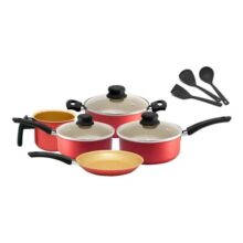 Conjunto De Panelas Antiaderente Cereja Arnix 8 Peças