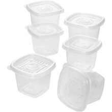 Conjunto de Potes Quadrados Pop com 6 Unidades Plasútil
