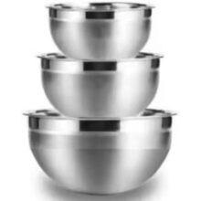 Conjunto de Tigelas Mixing Bowl em Aço Inox TopChef – Kit 3 Peças