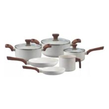 Conjunto Jogo 6 Panelas Pratic Cook Vanilla Marmol Indução Mimo