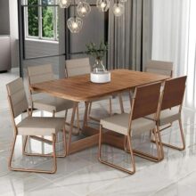 Conjunto Sala De Jantar 6 Cadeiras Charlotte Carraro Dourado