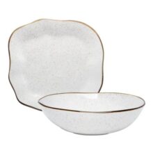 Conjunto Travessa E Saladeira Ryo Maresia Oxford Baixelas Branco