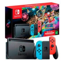Console Nintendo Switch + Joy-con Neon + Mario Kart 8 Deluxe + 3 Meses De Assinatura Nintendo Switch Online, Azul E Vermelho – Hbdskabl2