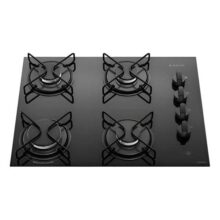 Cooktop 4 Bocas Atlas Agile Up Mesa Vidro Mega Chama Bivolt Preto