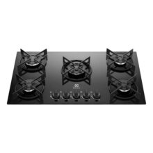 Cooktop 5 Bocas Gás Electrolux Mesa De Vidro Efficient Tripla Chama e Grade Aço Fosco (KE5GT) Bivolt