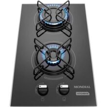 Cooktop a Gás, 2 Bocas, Mondial, Preto/Inox, Bivolt – CTG-04