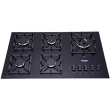 Cooktop a Gás 5 Bocas Preto com Mesa de Vidro e Tripla Chama Dako Diplomata Bivolt