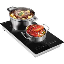 Cooktop Indução 2 Bocas, Fogão Indução Touch Screen 220V, Fogão Cooktop Indução 2000w e 1800w, Temporização, Trava Para Crianças, Função De Proteção Contra Altas Temperaturas