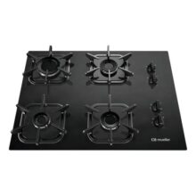 Cooktop Mueller MCG4BK 4 bocas com queimador grades de ferro fundido preto 127V/220V