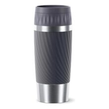 Copo Térmico Com Tampa Tefal Easy Twist Cinza 360ml Cinza