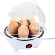 Cozedor Elétrico de Ovos a Vapor 7 Unidades Egg Cooker Portátil com Desligamento Automático Escalfador Legumes Vapor