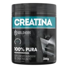 Creatina Monohidratada Pote 300g Soldiers Nutrition 100% Pura Importada Performance Músculo Treino
