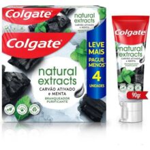 Creme Dental Colgate Natural Extracts Carvão Ativado E Menta 4 Unid 90g