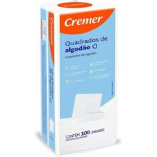 Cremer Algodão Quadrado Sem Perfume Pacote 100 Unidades