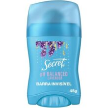 Desodorante Antitranspirante em Barra Secret Aroma de Lavanda com pH Balanceado 45g
