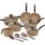 D’Italia – Aluminio Firenze – D’Italia Panelas – Conjunto de Panelas D’Itália 10 Peças Teflon Linea Sahara + Tampa de Vidro e Utens