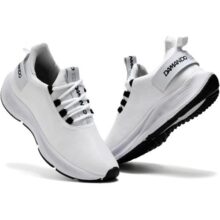 DM Damando Tênis Masculino Academia Corrida Treino Esportivo Caminhada Confortável e Leve Branco