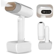 Dobrável vaporizador de roupas, 5 níveis de vapor, passagem a seco, reservatório de água de 330 ml, visor LED, desligamento automático sem operação, cabo de alimentação de 2 m ferro a vaporde(127V)