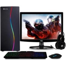 Easypc Computador Gamer Completo com Monitor LED Intel Core i5 8GB HD 500GB (Nvidia Geforce GT) Kit gamer com mousepad Light, Preto, 24865