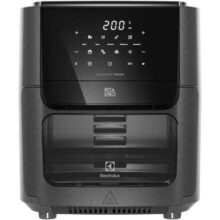 Electrolux Air Fryer Forno 5 em 1 12L 1700W Digital 1 Bandeja Antiaderente 5 modos preparo 7 Receitas Programadas Aviso Sonoro Fritadeira Elétrica sem Óleo Forno Bancada EAF85 Grafite 220V