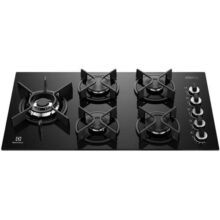 Electrolux Cooktop 5 Bocas a Gás Electrolux Mesa Vidro Expert Chamaprecisa e Grade Ferro Fundido (KE5GW) Bivolt