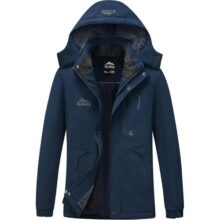 ELLSWOS Jaqueta de esqui masculina à prova d’água casaco de inverno quente com capuz à prova de vento corta-vent