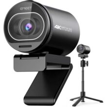 EMEET Webcam 4K, webcam S600 com tripé, 2 microfones de redução de ruído, FOV ajustável de 40° a 73°, foco automático PDAF, capa de privacidade integrada, câmera de streaming para jogos, chamadas de