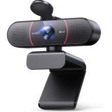 EMEET Webcam C960 4K para PC, sensor Sony UHD 4K, foco automático PDAF, microfones com cancelamento de ruído de IA dupla, correção automática de luz, FOV de 73°, webcam Plug & Play com capa de