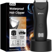 Enssu Aparador de Pelos Corporais Masculino – Aparador Meridiano à Prova D’água Com Luz Led, Motor Rápido de 6000 Rpm, 5 Configurações de Comprimento,