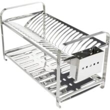 Escorredor Mak Inox Aço Inox 20 Pratos Porta Talheres Aço Inox