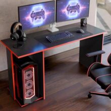 Escrivaninha Mesa Gamer Computador Notebook Estudo Trabalho Cor Preto Valorant Rofemar Moveis