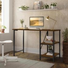 Escrivaninha Mesa Office Estudo Estilo Industrial Cor Preto Imbuia 1,10m Klm